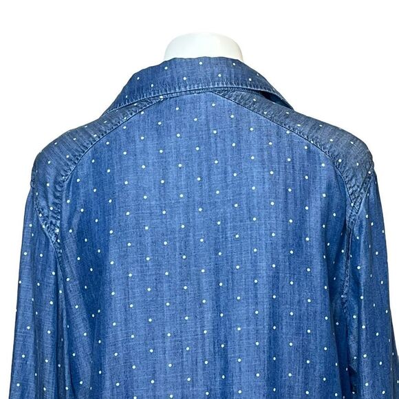 Philosophy chambray polka dot shirt dress size L - Picture 9 of 13
